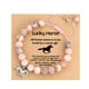 thumbnail image 2 of Pulsera MIXJOY de piedra natural trenzada con cuerda rosa con forma de caballo, 2 of 7