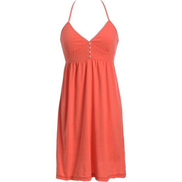 Aeropostale Womens Button Halter Sundress, naranja, pequeño