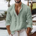 thumbnail image 2 of StSilkitty Button down Shirts for Men Cotton Linen Long Sleeve Collared Shirt Lightweight Casual Beach Vacation Tops, 2 of 8