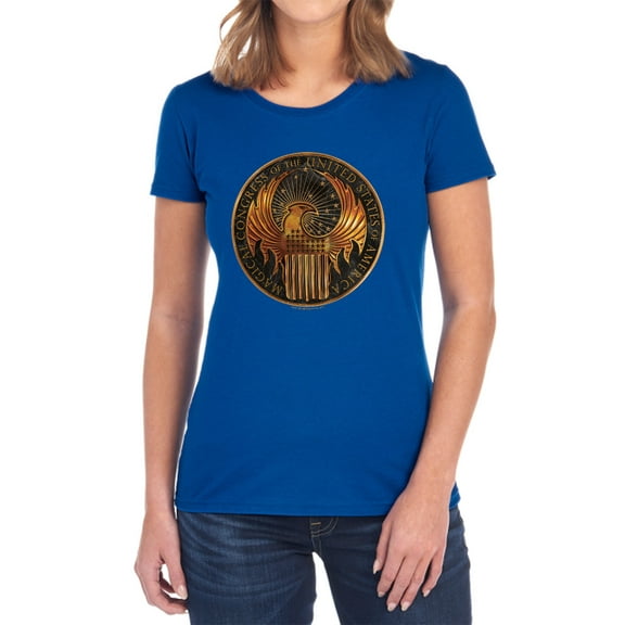 Fantastic Beasts Magical Congress Crest Women's T Shirt, Royal, Small