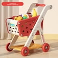 thumbnail image 1 of Kids' Play Shopping Cart with Fruit Cutting Toys - Grapefruit Pink ABS Material, Large Capacity, Interactive Pretend Play for Boys & Girls, Promotes Cognitive Development & Parent-Child Interaction,, 1 of 6