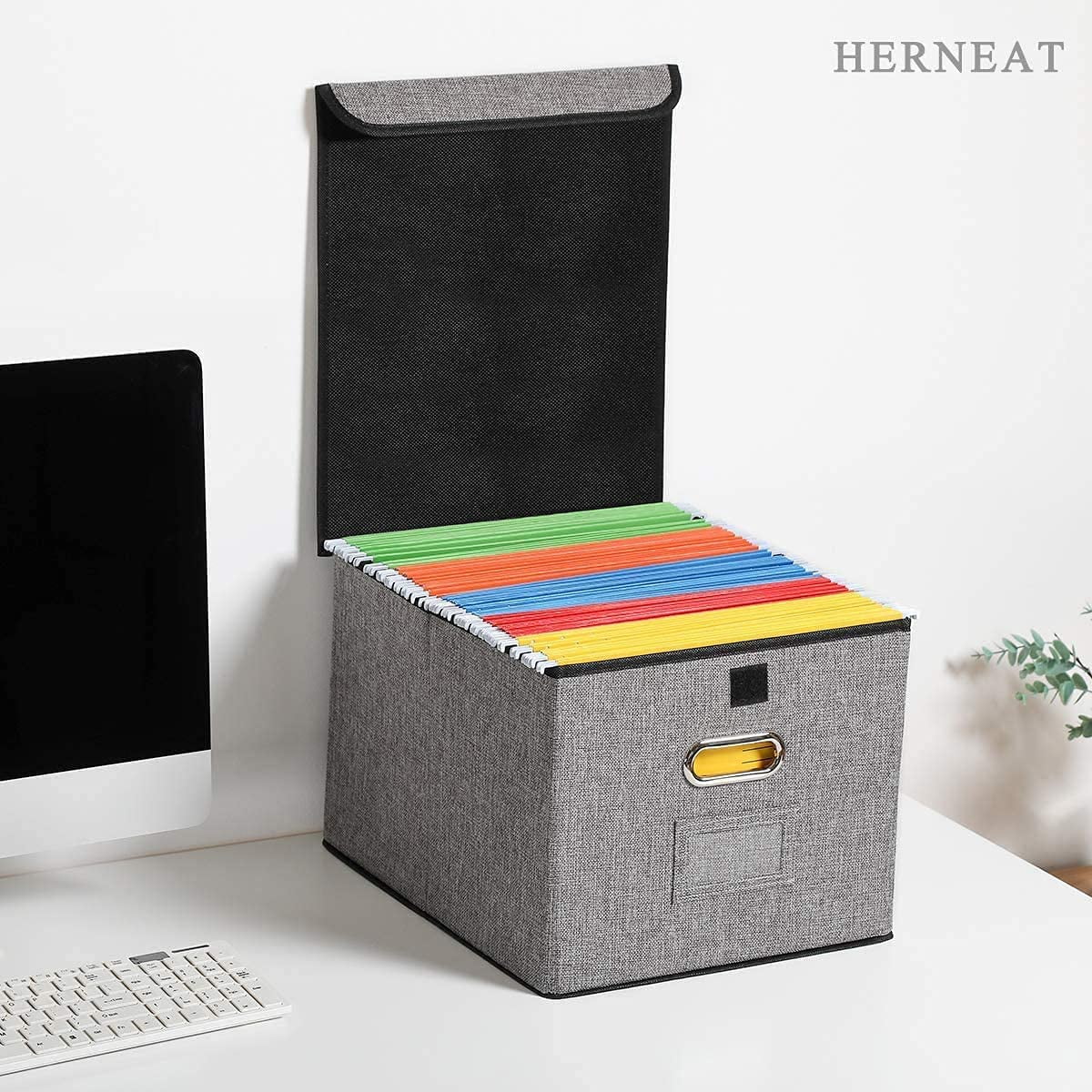 LevTex Pebbled Large Foldable File Storage Box