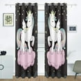 thumbnail image 2 of Coolnut Window Curtain Panels Beautiful Unicorn Pop Art Grommet Top Room Darkening Thermal Insulated Blackout Window Treatment Drapes 2 Panels W55 x L84 In, 2 of 6