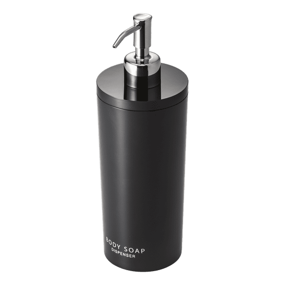 Yamazaki Home Round Shower Dispenser - Three Styles, ABS Plastic, Body Soap, 16.9 fluid oz., 500 ml Black
