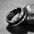 thumbnail image 2 of JQUEEN 8mm Black Tungsten Ring Polished Both Sides Frosted Engagement Rings, 2 of 5