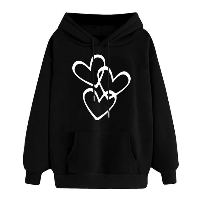 TINZ Chandail-Over Surdimensionné pour Femmes avec Capuche Chandail en Molleton Ample à Manches Longues avec Poches Imprimé Chat Chandail en Molleton Automne Haut Long Chandail à Capuchon Ajusté pour Femmes