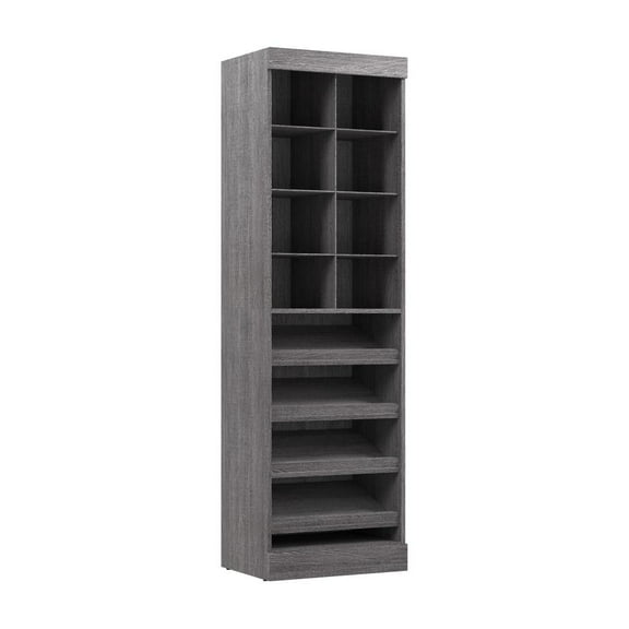 Bestar Pur 25W Closet Shoe Organizer in Bark Gray - Engineered Wood