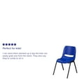 thumbnail image 4 of Flash Furniture HERCULES Series 880 lb. Capacity Blue Ergonomic Shell Stack Chair with Black Frame, 4 of 13