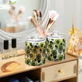 thumbnail image 3 of Yayeee 2 Pack Qtip Holder Bathroom Cotton Swab Canister with Lid Clear Dispenser Set, Gray Floral, 3 of 6