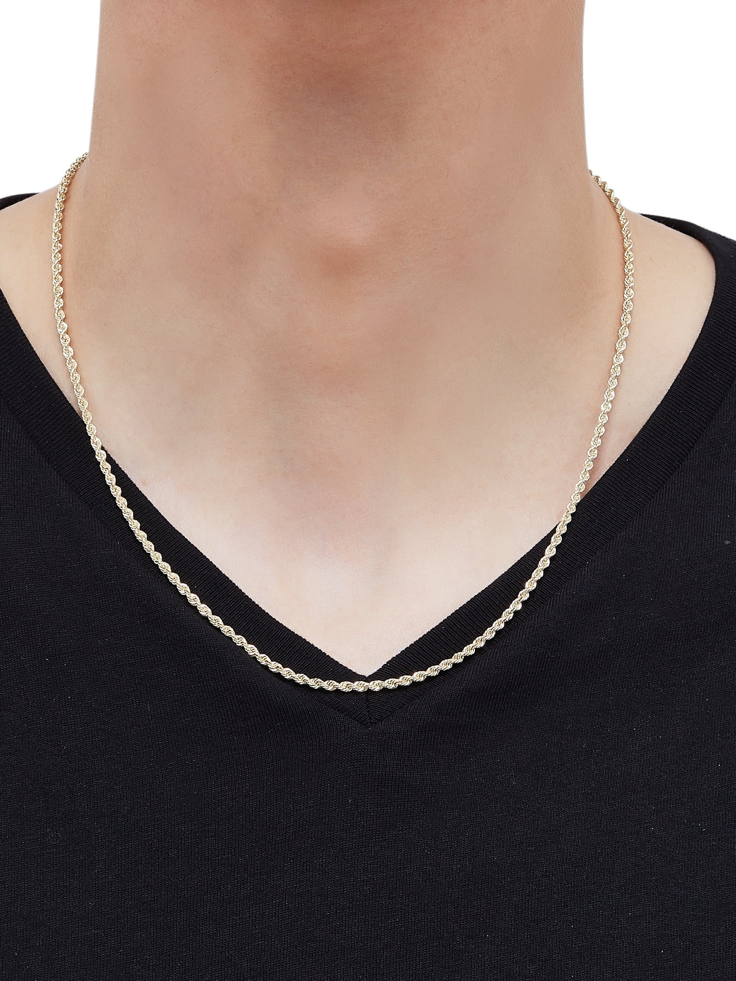 Brilliance Fine Jewelry Sterling Silver and 1/20 10K Gold 2.40MM Hollow Rope Necklace, 20"