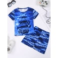 thumbnail image 3 of WIBACKER 3-12Years Kids Boys 2-Piece Pajamas 3D Pirate Ship Short Sleeve Cool Summer PJ Set Toddler Sleepwear, 3 of 13