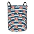 thumbnail image 2 of Daiia Popcorn On Blue Lines Round Laundry Basket with Handles Thickened Waterproof Circular hamper,Dirty Clothes Storage Basket for Bedroom,Bathroom,College Dorm-Small, 2 of 8