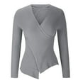 thumbnail image 5 of Hinvhai Plus Size Sweater Tops On Seasonal Clearance Women's Winter Solid Long Sleeve Pullove V-Neck Sweater Tops Gray 10(XL), 5 of 7