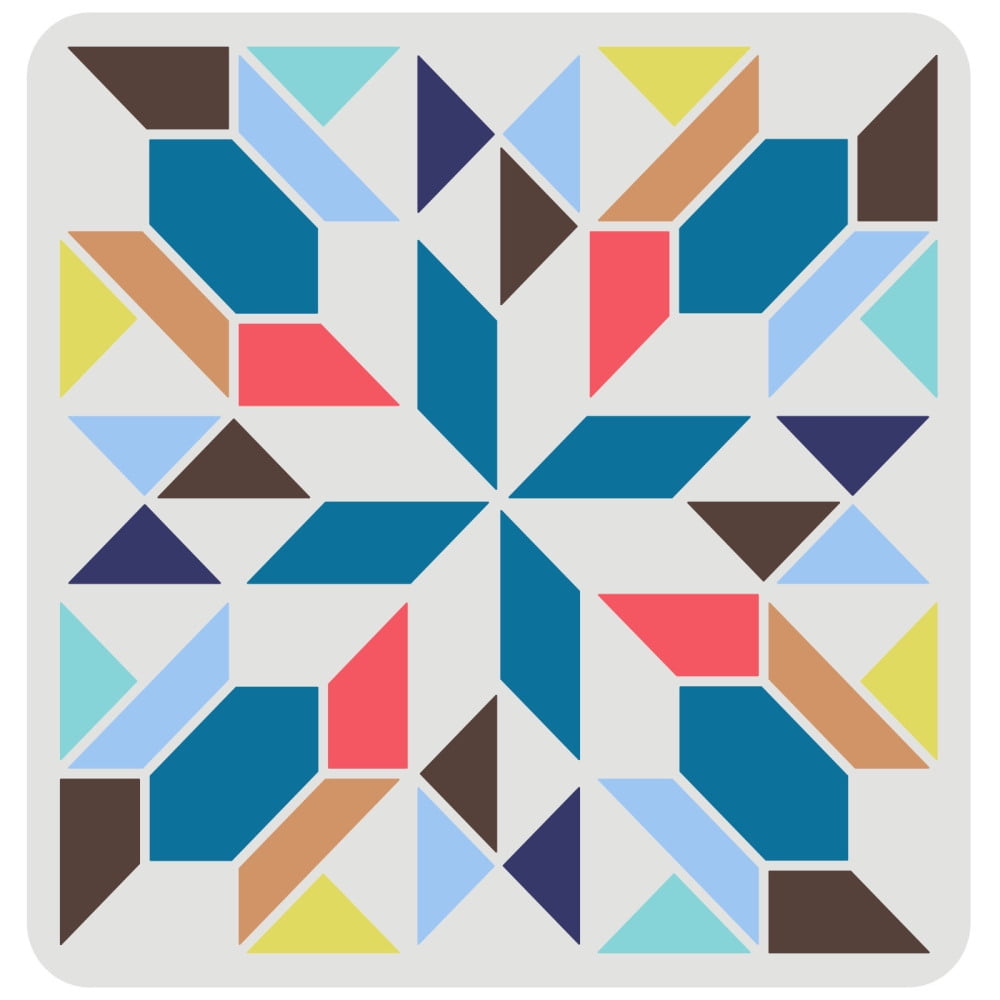 1pc Barn Quilt Stencil 30x30cm Reusable Kaleidoscope Quilt Block
