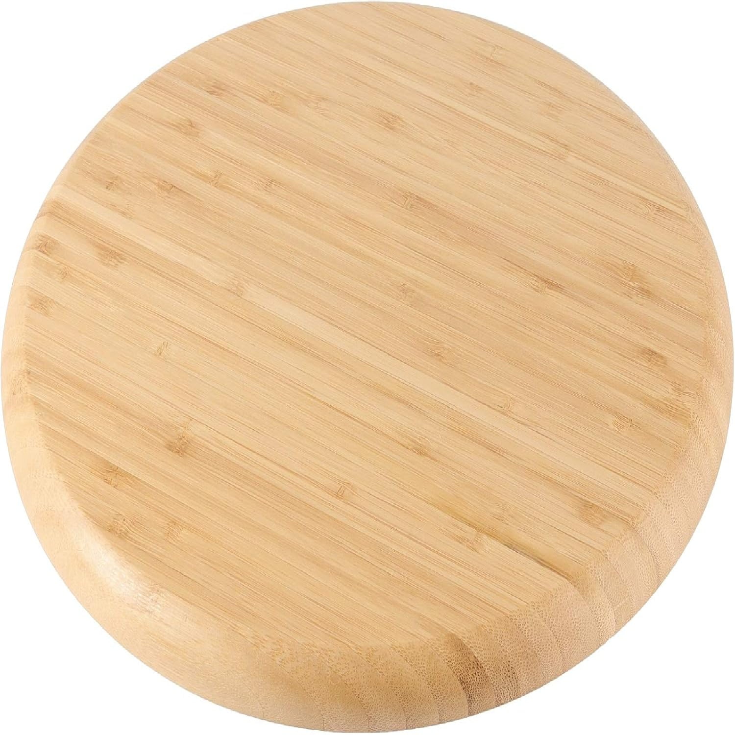 9.8 inch Bamboo Serving Tray,Bexikou Round Bamboo Tray, Wooden Serving Platter for Fruit, Bread, Salad Plate, Charcuterie Serving Board