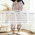 thumbnail image 3 of Women's Fleece Pajama Pants Star Print Elastic Waist Cuffed Ankle Loose Fit Soft Warm Cozy Casual Fall Winter Everyday Lounge Sleep Trousers Khaki, 3 of 8