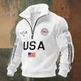 thumbnail image 2 of Men's United States 250 Years Of Freedom Sweatshirt Patriotic Fleece Collar 250th Anniversary Shirt Half Zip Pullover, 2 of 3
