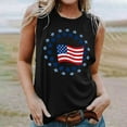 thumbnail image 4 of GERsome Womens 4th of July Tank Tops Crew Neck Sleeveless T Shirts USA Flag Stars Stripes Graphic Loose Fit Summer Tees S-2XL, 4 of 4