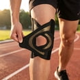 thumbnail image 4 of Adjustable Open Knee Brace Breathable Non- Knee Support with Compression Straps Knee Stabilizer for Running Workout Black XXL, 4 of 4