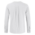 thumbnail image 4 of Fall Shirts for Men Cotton Linen Solid Long Sleeve Drawsting Shirts Tops Blouses, 4 of 4