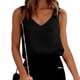thumbnail image 5 of Camiseta sin mangas de seda satinada con cuello en V para mujer - Blusa básica de tirantes de poliéster para verano con estampado floral, 5 of 6