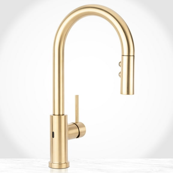 Miseno Mno191e Mia 1.75 GPM Single Hole Pull Down Electronic Sensor Kitchen Faucet - Gold