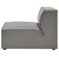thumbnail image 3 of Sofa Middle Chair, Faux Vegan Leather, Grey Gray, Modern Contemporary Urban Design, Living Lounge Room Hotel Lobby Hospitality, 3 of 8