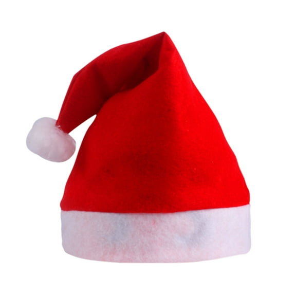 Christmas Santa Hat for Adults, Soft Red and White Christmas Hat, Non-Woven Fabric Xmas Cap for Holiday Parties, Santa Claus Costume Accessory, Christmas Party Supplies