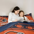 thumbnail image 5 of jejeloiu Rugby Sports Full Size Comforter Sets,Orange Deepblue Bedding Sets For Boys Teens Reversible 3 Pieces, 5 of 8