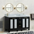 thumbnail image 6 of Trento 61" Double Round Sink Solid Wood Vanity in Blue/White Carrara, 6 of 13