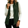 thumbnail image 5 of Vest Jacket Womens Winter Fleece Warm Sleeveless Vest Tops Outerwear Open Front Zipper Loose Trendy Casual Work Office Jackets, 5 of 10