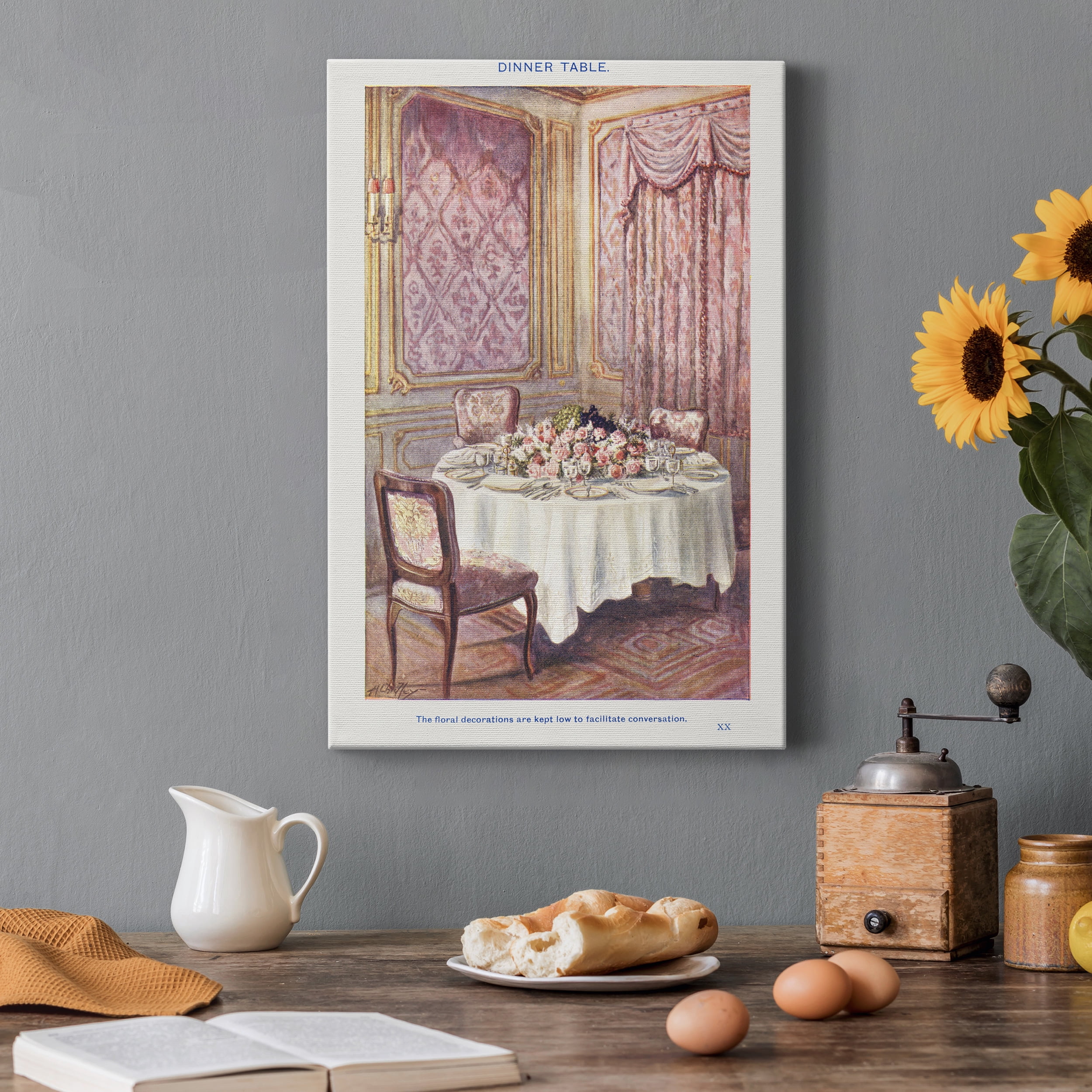 A Dinner Table Premium Gallery Wrapped Canvas - Ready to Hang - 24 x 36