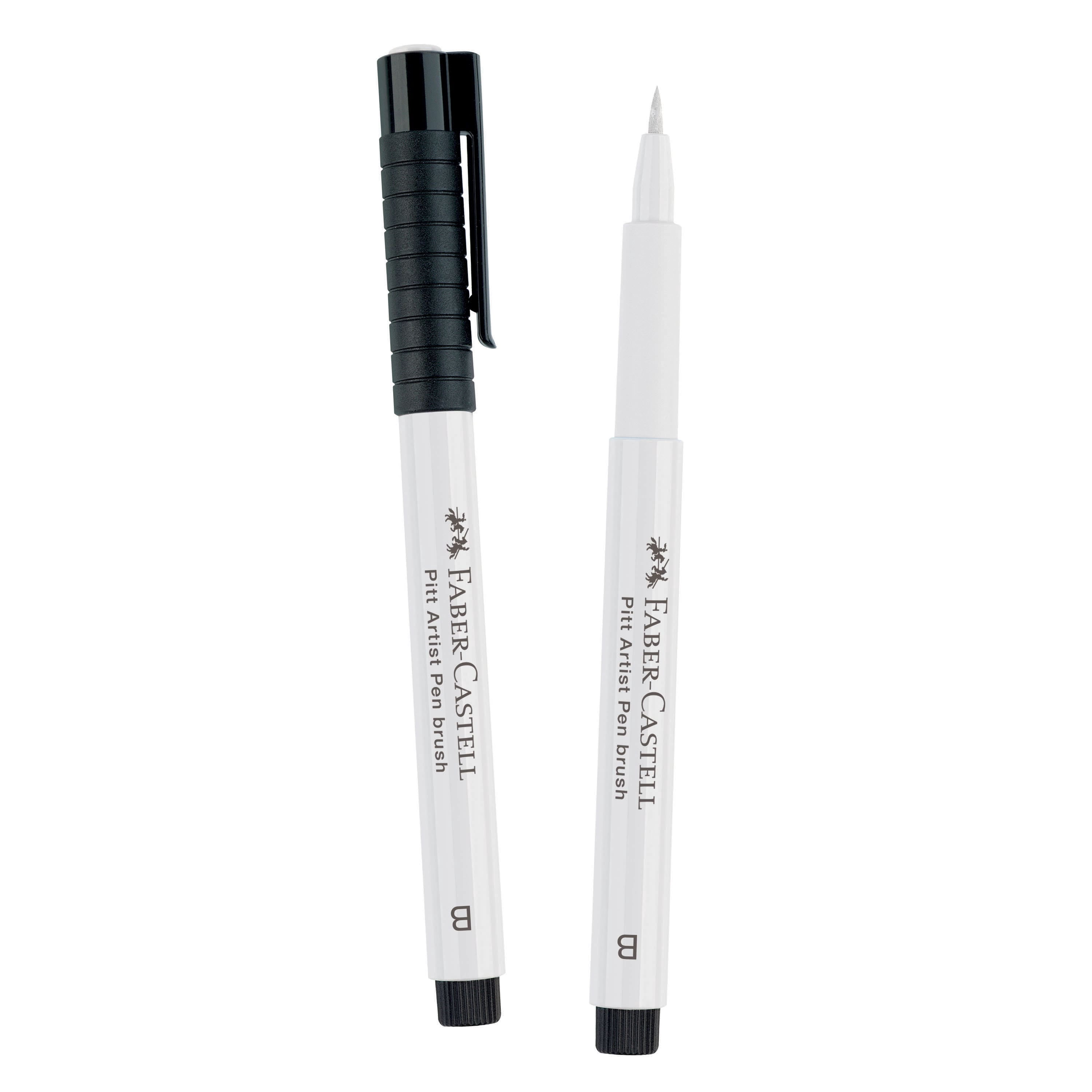 Faber-Castell PITT White Brush Artist Pen, 10 Pack