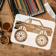 thumbnail image 3 of 4PCS Monster Truck Stencil - 8.3x11.7 inch Reusable Plastic PET Large Wheel Drawing Template with Skull Pattern and Vehicle Theme, 3 of 7
