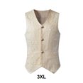thumbnail image 4 of Chaleco de hombre con botones de Color sólido para adultos, chaleco informal para fiesta, vacaciones, ropa, traje, abrigo, chaqueta de Cosplay Chaquetas de traje, americanas y abrigos Blanco XXXL Minnieouse AP013947-06, 4 of 6