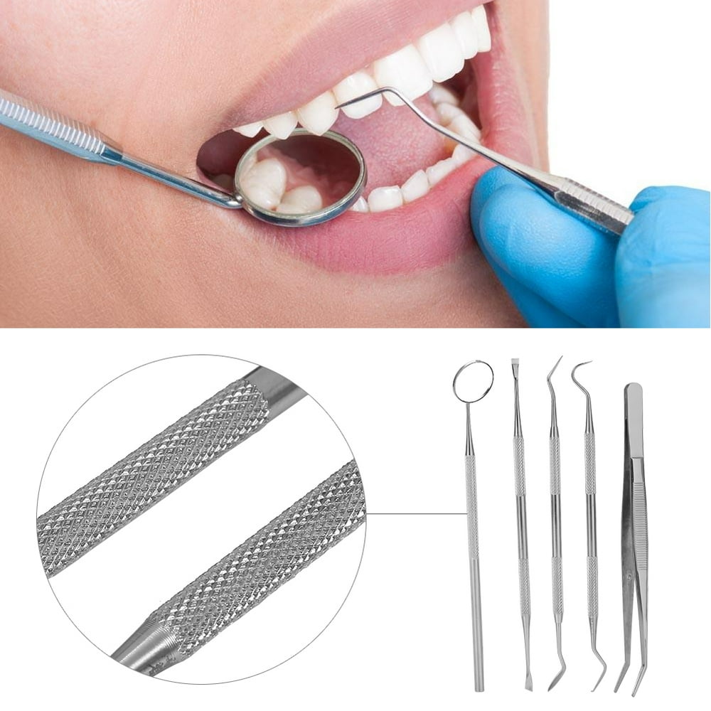 5pcs Dentist Tool Kit Hilitand Professional Stainless Steel Dentist