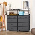 thumbnail image 4 of NEILA Tall Dresser for Bedroom with 5 Drawers, Chest of Drawers, Metal Frame, Fabric Dresser Storage Tower with Open Shelf, Hooks, Tall Chest Organizer Unit for Hallway, Living Room, 4 of 7