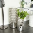 thumbnail image 3 of DecMode 32", 24"H Geometric Silver Aluminum Vase, Set of 2, 3 of 10