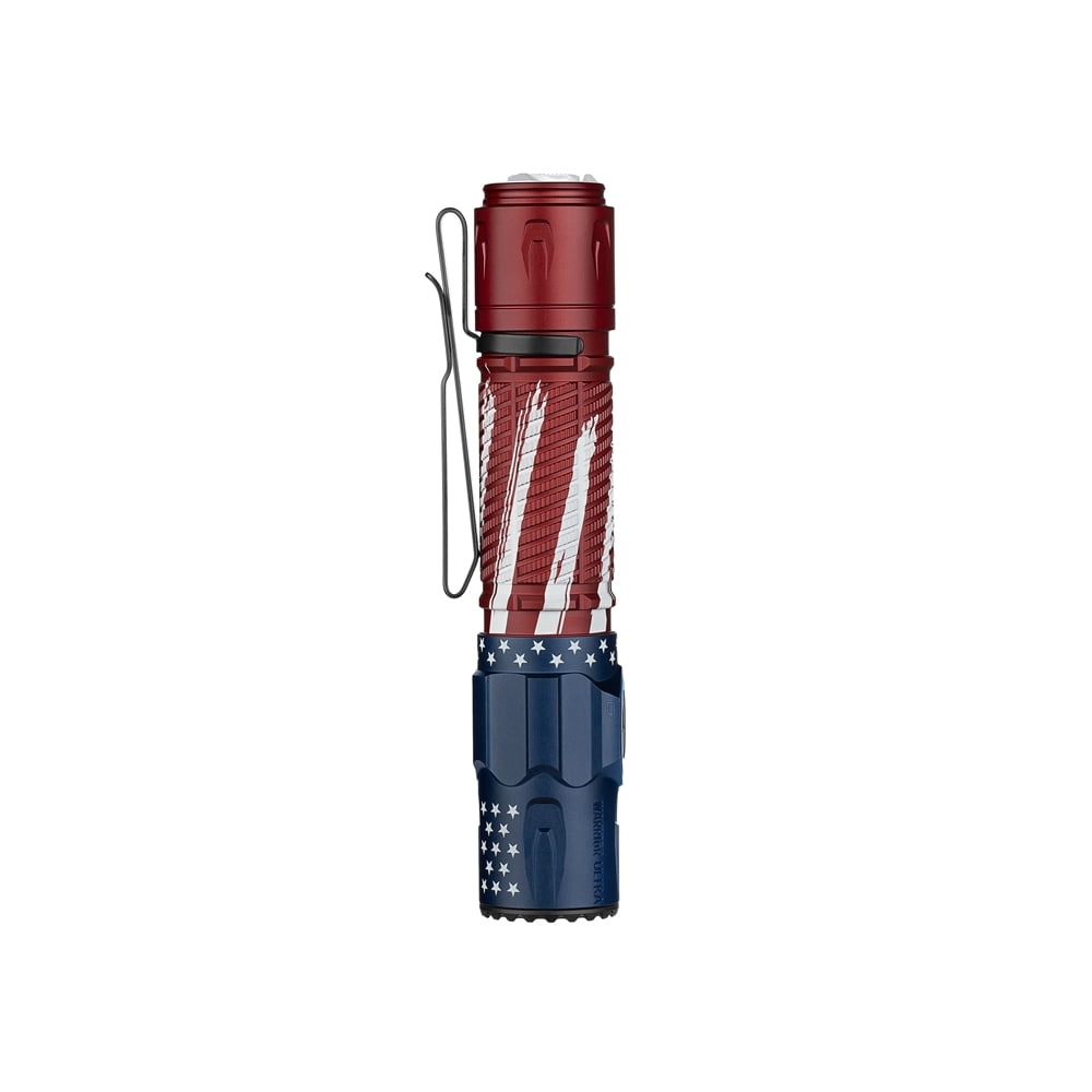Olight Warrior Ultra 2500 Lumens Flashlight, OAL Material (Stars & Stripes)