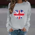 thumbnail image 2 of successthop Crewneck Sweatshirts Oversized Women Long Sleeve Top No Hood Pullover Sweater Heart Casual Clothes Gray S, 2 of 3