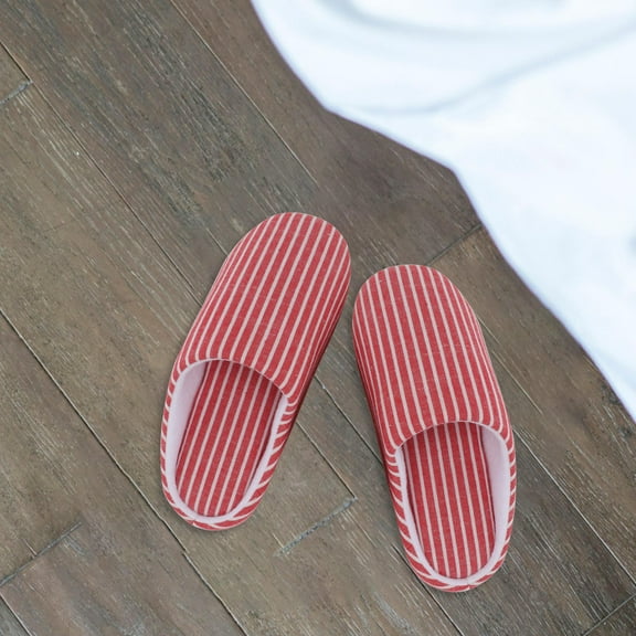 WHAMVOX Thin Slippers Cozy Fuzzy Floor Socks with Grips Lovers Red