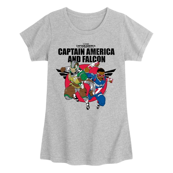 Captain America - Captain Falcon Team Up - Youth Girls Fitted Short Sleeve T-Shirt