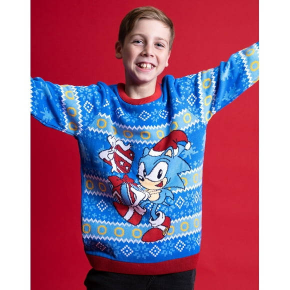 Sonic the Hedgehog Boys Blue Christmas Jumper