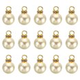 thumbnail image 1 of Unique Bargains Pendentifs Perles Factices 16 mm, Lot de 100 Perles Rondes Imitation Perle avec Strass, Beige Doré, 1 of 6
