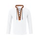 thumbnail image 4 of Blusa y camisa de manga larga con cuello alto para hombre, estilo casual, a la moda, de color sólido, transpirable, de manga larga, con cuello alto y cordón, blusa de poliéster para hombre, 4 of 6