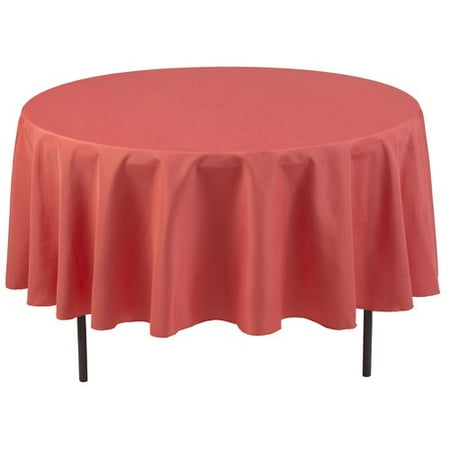 coral tablecloth polyester round