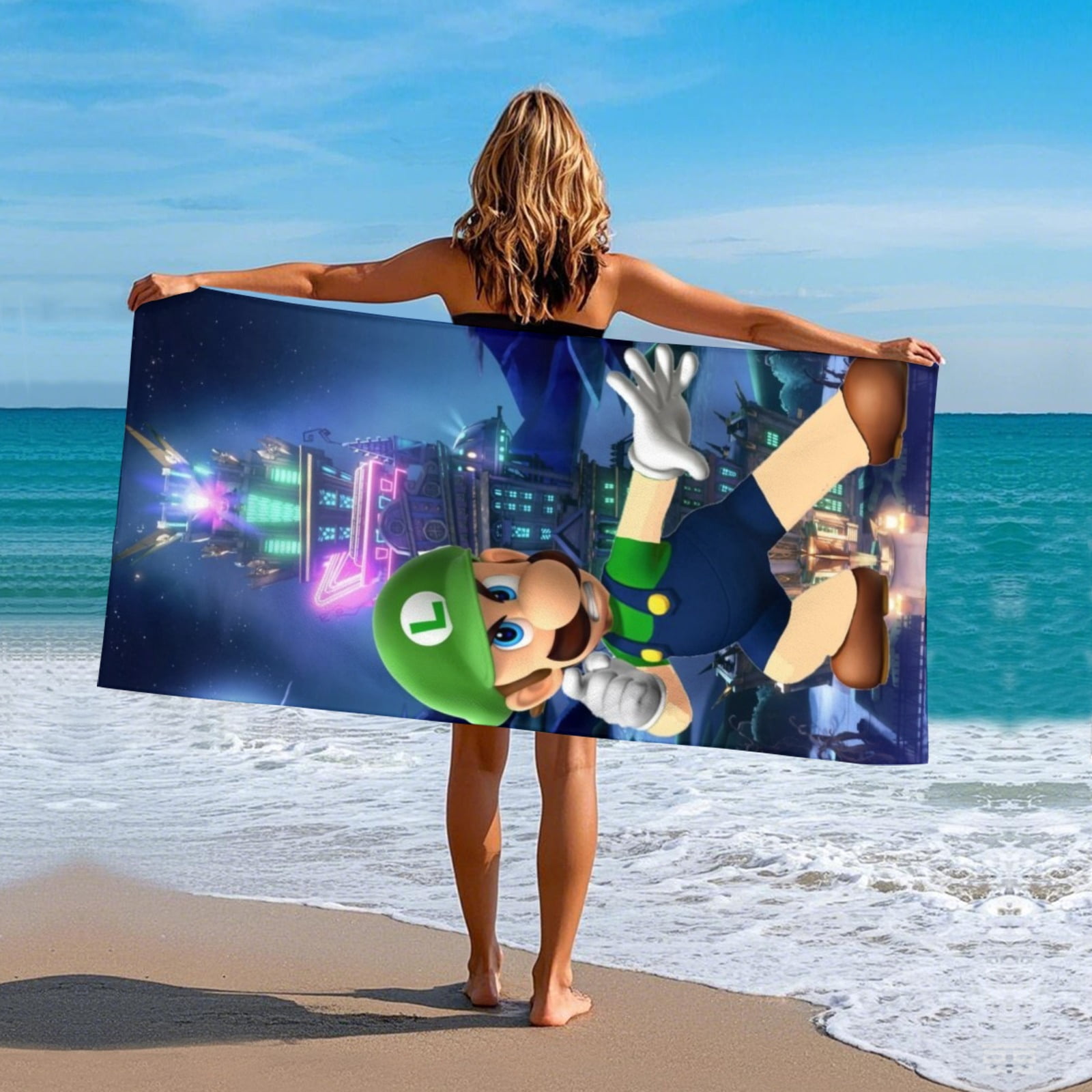 luigis mansion Gifts Beach Towel for Women Girl Birthday Inspired Fan Bath Outdoor Music Lover