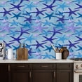 thumbnail image 2 of Peel and Stick Wallpaper 17.7in x 9.8ft Purple Blue Starfish Soft Blue marine life underwater ocean Contact Paper Vinyl Waterproof Self Adhesive Wall Paper for Bedroom Shelf Cabinet Renter Friendly, 2 of 8