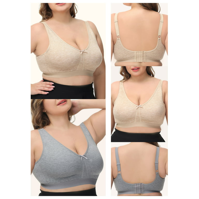 OWSOO Women Front Closure Bra Lace Thin Padded No Underwire Plus Size Bras