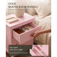 thumbnail image 3 of LAZZO 3-Drawer Nightstand, Storage Side End Table for Bedroom and Living Room, Pink, 3 of 6